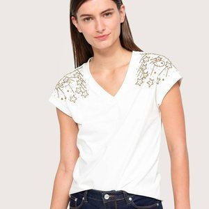 NWT - Off white beaded shirt